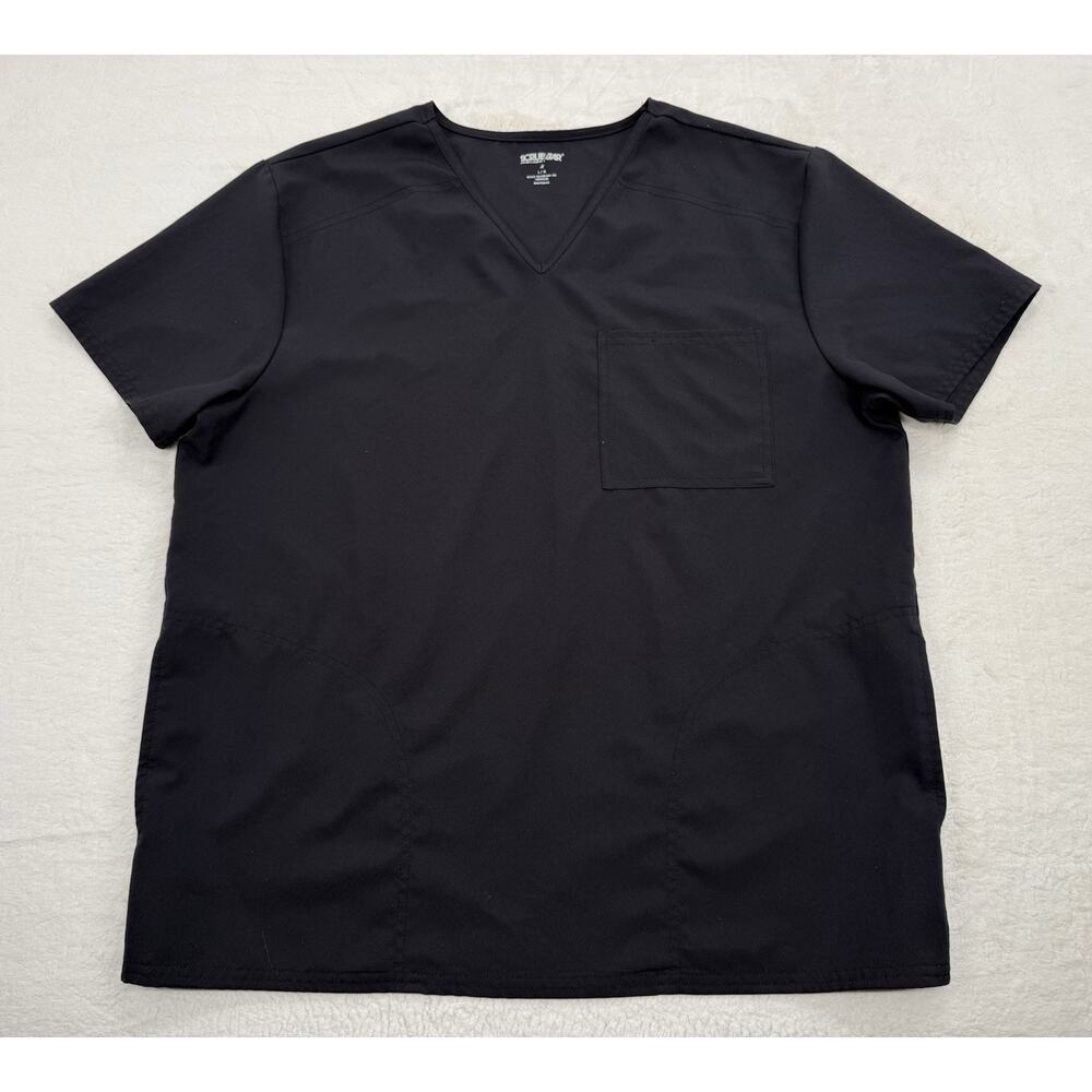 Scrubstar Men’s Scrubs Medical Short Sleeve Workwear Black Scrub Top Size Large